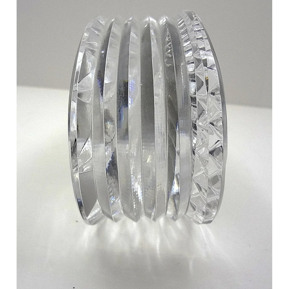Waterford Crystal Oval Table Clock Desk‎ Clear Faceted Quartz